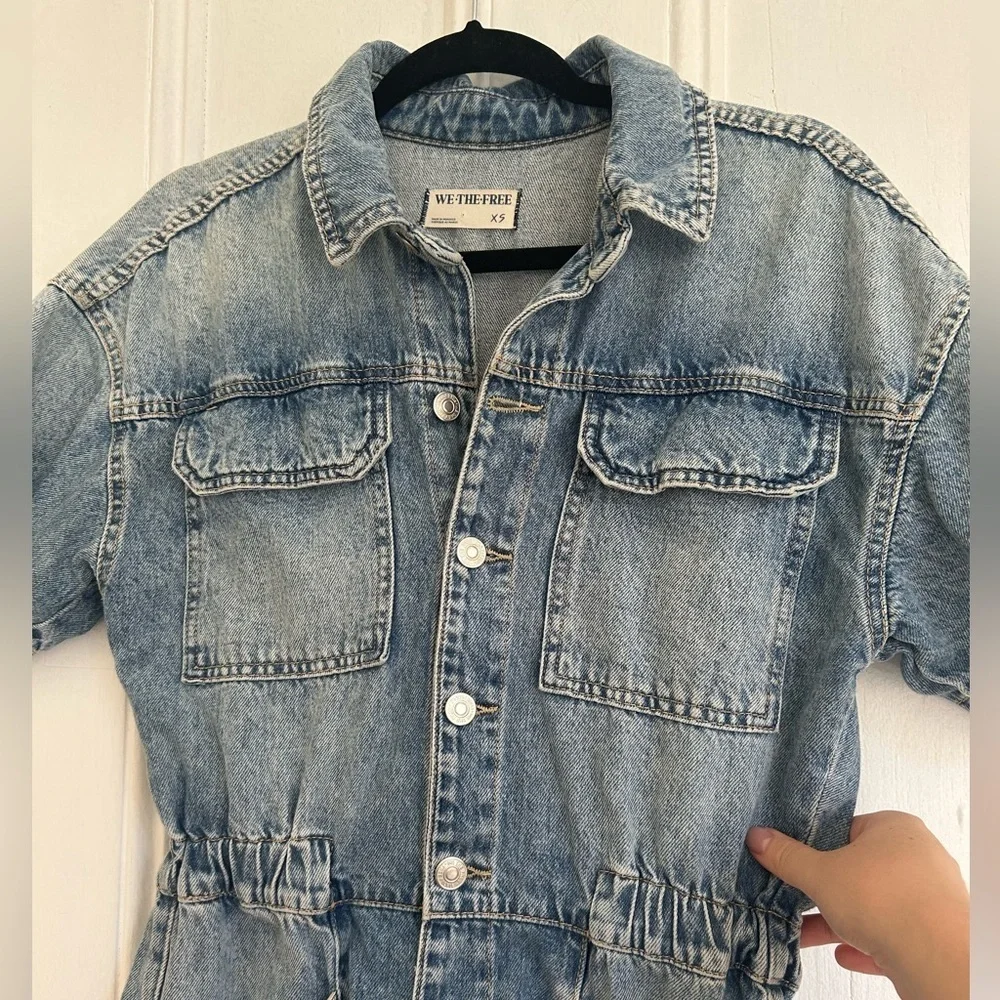 Free People Marci Denim Romper - Picture 5 of 6